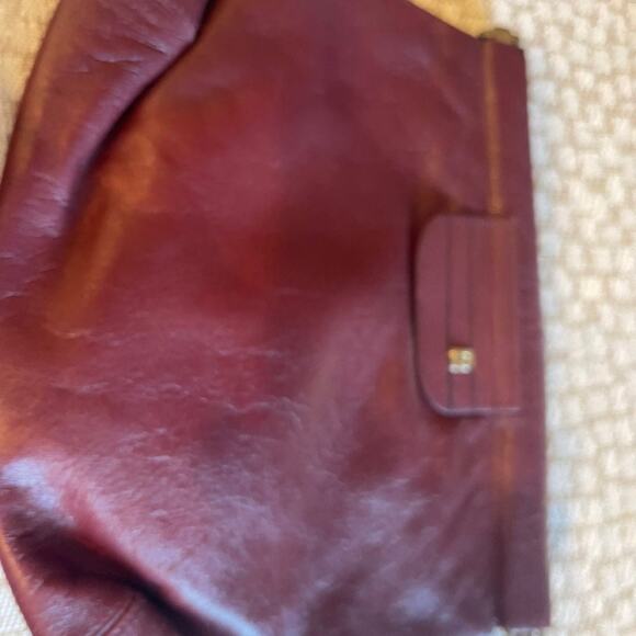 Pierre Cardin Paris vintage maroon leather clutch - Picture 5 of 11